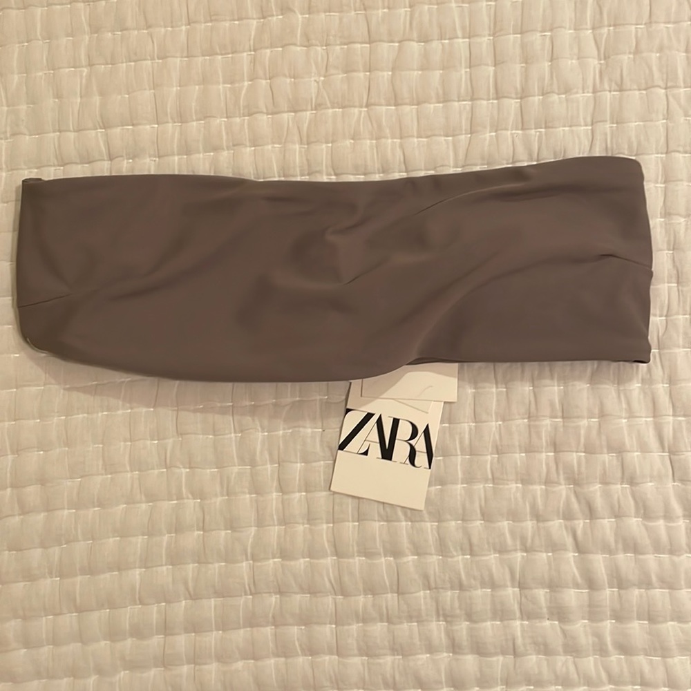 NWT Zara Gray Bandeau/Bikini Top/Bralette in size XL